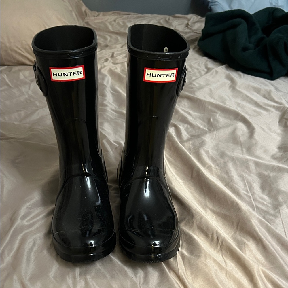 Hunter Glossy Black Waterproof Boots